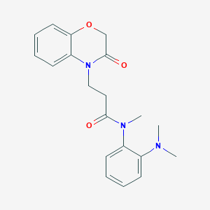 molecular formula C20H23N3O3 B6942670 N-[2-(dimethylamino)phenyl]-N-methyl-3-(3-oxo-1,4-benzoxazin-4-yl)propanamide 
