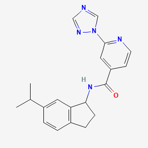molecular formula C20H21N5O B6942706 N-(6-propan-2-yl-2,3-dihydro-1H-inden-1-yl)-2-(1,2,4-triazol-1-yl)pyridine-4-carboxamide 
