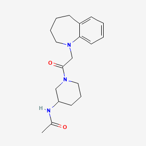 molecular formula C19H27N3O2 B6942766 N-[1-[2-(2,3,4,5-tetrahydro-1-benzazepin-1-yl)acetyl]piperidin-3-yl]acetamide 