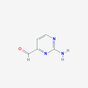 molecular formula C5H5N3O B069428 2-氨基嘧啶-4-甲醛 CAS No. 165807-06-7