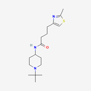 molecular formula C17H29N3OS B6942809 N-(1-tert-butylpiperidin-4-yl)-4-(2-methyl-1,3-thiazol-4-yl)butanamide 
