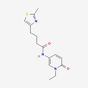 molecular formula C15H19N3O2S B6942823 N-(1-ethyl-6-oxopyridin-3-yl)-4-(2-methyl-1,3-thiazol-4-yl)butanamide 