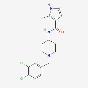 molecular formula C18H21Cl2N3O B6942829 N-[1-[(3,4-dichlorophenyl)methyl]piperidin-4-yl]-2-methyl-1H-pyrrole-3-carboxamide 