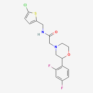 molecular formula C17H17ClF2N2O2S B6942835 N-[(5-chlorothiophen-2-yl)methyl]-2-[2-(2,4-difluorophenyl)morpholin-4-yl]acetamide 