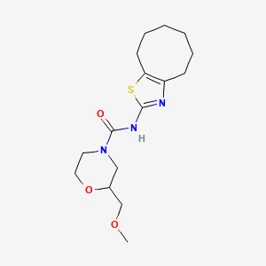 molecular formula C16H25N3O3S B6942837 N-(4,5,6,7,8,9-hexahydrocycloocta[d][1,3]thiazol-2-yl)-2-(methoxymethyl)morpholine-4-carboxamide 