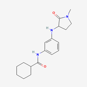 molecular formula C18H25N3O2 B6942842 N-[3-[(1-methyl-2-oxopyrrolidin-3-yl)amino]phenyl]cyclohexanecarboxamide 