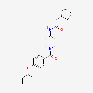 molecular formula C23H34N2O3 B6942856 N-[1-(4-butan-2-yloxybenzoyl)piperidin-4-yl]-2-cyclopentylacetamide 