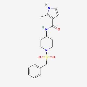 molecular formula C18H23N3O3S B6942878 N-(1-benzylsulfonylpiperidin-4-yl)-2-methyl-1H-pyrrole-3-carboxamide 