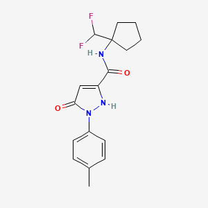 molecular formula C17H19F2N3O2 B6942908 N-[1-(difluoromethyl)cyclopentyl]-2-(4-methylphenyl)-3-oxo-1H-pyrazole-5-carboxamide 
