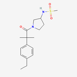 molecular formula C17H26N2O3S B6942909 N-[1-[2-(4-ethylphenyl)-2-methylpropanoyl]pyrrolidin-3-yl]methanesulfonamide 