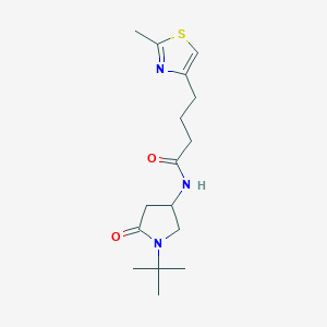 molecular formula C16H25N3O2S B6942970 N-(1-tert-butyl-5-oxopyrrolidin-3-yl)-4-(2-methyl-1,3-thiazol-4-yl)butanamide 