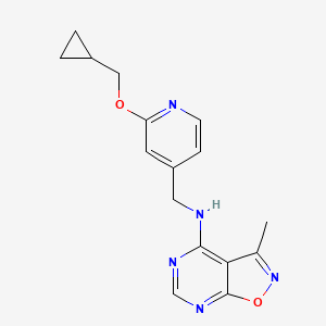 molecular formula C16H17N5O2 B6942991 N-[[2-(cyclopropylmethoxy)pyridin-4-yl]methyl]-3-methyl-[1,2]oxazolo[5,4-d]pyrimidin-4-amine 