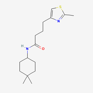 molecular formula C16H26N2OS B6942995 N-(4,4-dimethylcyclohexyl)-4-(2-methyl-1,3-thiazol-4-yl)butanamide 
