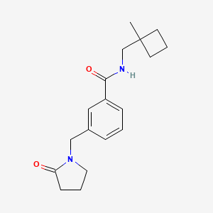 molecular formula C18H24N2O2 B6943004 N-[(1-methylcyclobutyl)methyl]-3-[(2-oxopyrrolidin-1-yl)methyl]benzamide 