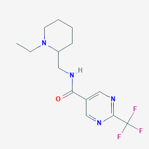 molecular formula C14H19F3N4O B6943020 N-[(1-ethylpiperidin-2-yl)methyl]-2-(trifluoromethyl)pyrimidine-5-carboxamide 