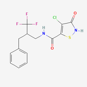 molecular formula C14H12ClF3N2O2S B6943028 N-(2-benzyl-3,3,3-trifluoropropyl)-4-chloro-3-oxo-1,2-thiazole-5-carboxamide 