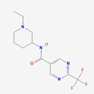 molecular formula C13H17F3N4O B6943042 N-(1-ethylpiperidin-3-yl)-2-(trifluoromethyl)pyrimidine-5-carboxamide 