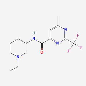 molecular formula C14H19F3N4O B6943054 N-(1-ethylpiperidin-3-yl)-6-methyl-2-(trifluoromethyl)pyrimidine-4-carboxamide 