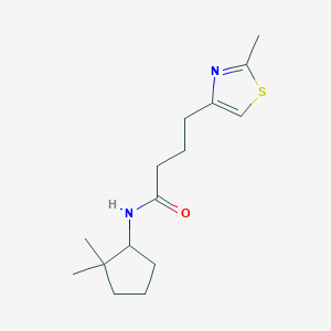 molecular formula C15H24N2OS B6943057 N-(2,2-dimethylcyclopentyl)-4-(2-methyl-1,3-thiazol-4-yl)butanamide 