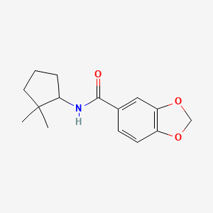molecular formula C15H19NO3 B6943060 N-(2,2-dimethylcyclopentyl)-1,3-benzodioxole-5-carboxamide 