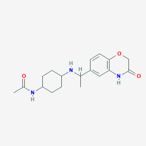 molecular formula C18H25N3O3 B6943200 N-[4-[1-(3-oxo-4H-1,4-benzoxazin-6-yl)ethylamino]cyclohexyl]acetamide 