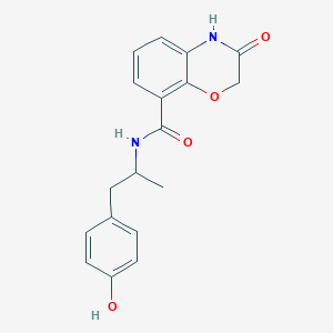 molecular formula C18H18N2O4 B6943224 N-[1-(4-hydroxyphenyl)propan-2-yl]-3-oxo-4H-1,4-benzoxazine-8-carboxamide 