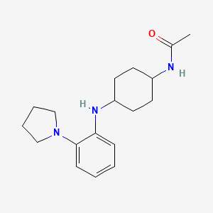 molecular formula C18H27N3O B6943277 N-[4-(2-pyrrolidin-1-ylanilino)cyclohexyl]acetamide 