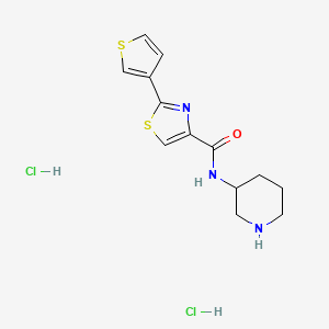 molecular formula C13H17Cl2N3OS2 B6943326 N-piperidin-3-yl-2-thiophen-3-yl-1,3-thiazole-4-carboxamide;dihydrochloride 