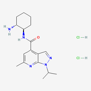 molecular formula C17H27Cl2N5O B6943357 N-[(1R,2R)-2-aminocyclohexyl]-6-methyl-1-propan-2-ylpyrazolo[3,4-b]pyridine-4-carboxamide;dihydrochloride 