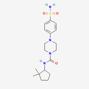 molecular formula C18H28N4O3S B6943435 N-(2,2-dimethylcyclopentyl)-4-(4-sulfamoylphenyl)piperazine-1-carboxamide 