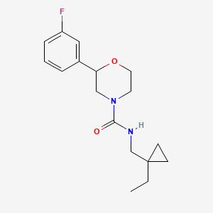molecular formula C17H23FN2O2 B6943463 N-[(1-ethylcyclopropyl)methyl]-2-(3-fluorophenyl)morpholine-4-carboxamide 