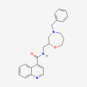 molecular formula C23H25N3O2 B6943470 N-[(4-benzyl-1,4-oxazepan-2-yl)methyl]quinoline-4-carboxamide 