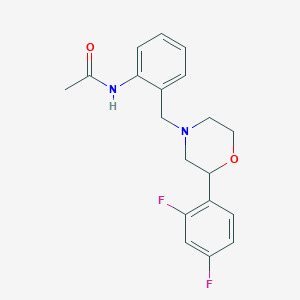 molecular formula C19H20F2N2O2 B6943503 N-[2-[[2-(2,4-difluorophenyl)morpholin-4-yl]methyl]phenyl]acetamide 