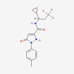 molecular formula C17H18F3N3O2 B6943518 N-(1-cyclopropyl-3,3,3-trifluoropropyl)-2-(4-methylphenyl)-3-oxo-1H-pyrazole-5-carboxamide 