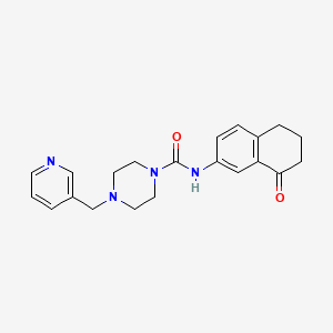 molecular formula C21H24N4O2 B6943581 N-(8-oxo-6,7-dihydro-5H-naphthalen-2-yl)-4-(pyridin-3-ylmethyl)piperazine-1-carboxamide 