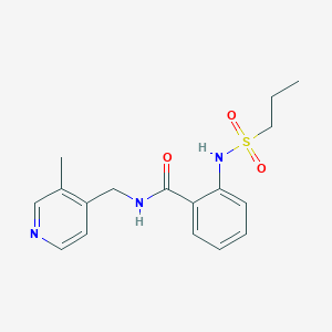 molecular formula C17H21N3O3S B6943588 N-[(3-methylpyridin-4-yl)methyl]-2-(propylsulfonylamino)benzamide 