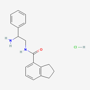 molecular formula C18H21ClN2O B6943632 N-(2-amino-2-phenylethyl)-2,3-dihydro-1H-indene-4-carboxamide;hydrochloride 
