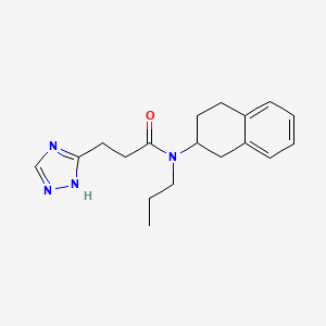 molecular formula C18H24N4O B6943655 N-propyl-N-(1,2,3,4-tetrahydronaphthalen-2-yl)-3-(1H-1,2,4-triazol-5-yl)propanamide 