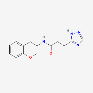 molecular formula C14H16N4O2 B6943667 N-(3,4-dihydro-2H-chromen-3-yl)-3-(1H-1,2,4-triazol-5-yl)propanamide 
