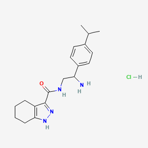molecular formula C19H27ClN4O B6943692 N-[2-amino-2-(4-propan-2-ylphenyl)ethyl]-4,5,6,7-tetrahydro-1H-indazole-3-carboxamide;hydrochloride 