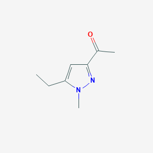 molecular formula C8H12N2O B069437 3-Acetyl-5-ethyl-1-methylpyrazole CAS No. 165744-17-2