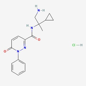 molecular formula C17H21ClN4O2 B6943719 N-(1-amino-2-cyclopropylpropan-2-yl)-6-oxo-1-phenylpyridazine-3-carboxamide;hydrochloride 