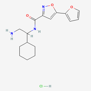 molecular formula C16H22ClN3O3 B6943731 N-(2-amino-1-cyclohexylethyl)-5-(furan-2-yl)-1,2-oxazole-3-carboxamide;hydrochloride 