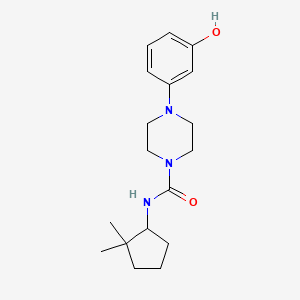 molecular formula C18H27N3O2 B6943751 N-(2,2-dimethylcyclopentyl)-4-(3-hydroxyphenyl)piperazine-1-carboxamide 