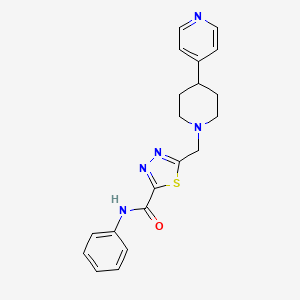 molecular formula C20H21N5OS B6943777 N-phenyl-5-[(4-pyridin-4-ylpiperidin-1-yl)methyl]-1,3,4-thiadiazole-2-carboxamide 
