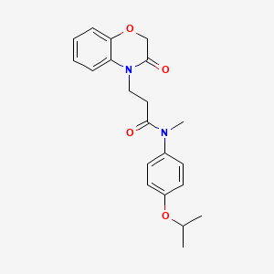 molecular formula C21H24N2O4 B6943785 N-methyl-3-(3-oxo-1,4-benzoxazin-4-yl)-N-(4-propan-2-yloxyphenyl)propanamide 