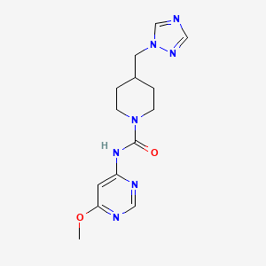 molecular formula C14H19N7O2 B6943804 N-(6-methoxypyrimidin-4-yl)-4-(1,2,4-triazol-1-ylmethyl)piperidine-1-carboxamide 