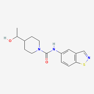 molecular formula C15H19N3O2S B6943843 N-(1,2-benzothiazol-5-yl)-4-(1-hydroxyethyl)piperidine-1-carboxamide 