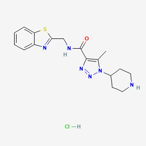 molecular formula C17H21ClN6OS B6943972 N-(1,3-benzothiazol-2-ylmethyl)-5-methyl-1-piperidin-4-yltriazole-4-carboxamide;hydrochloride 