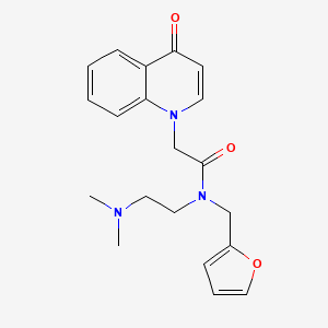 molecular formula C20H23N3O3 B6943988 N-[2-(dimethylamino)ethyl]-N-(furan-2-ylmethyl)-2-(4-oxoquinolin-1-yl)acetamide 